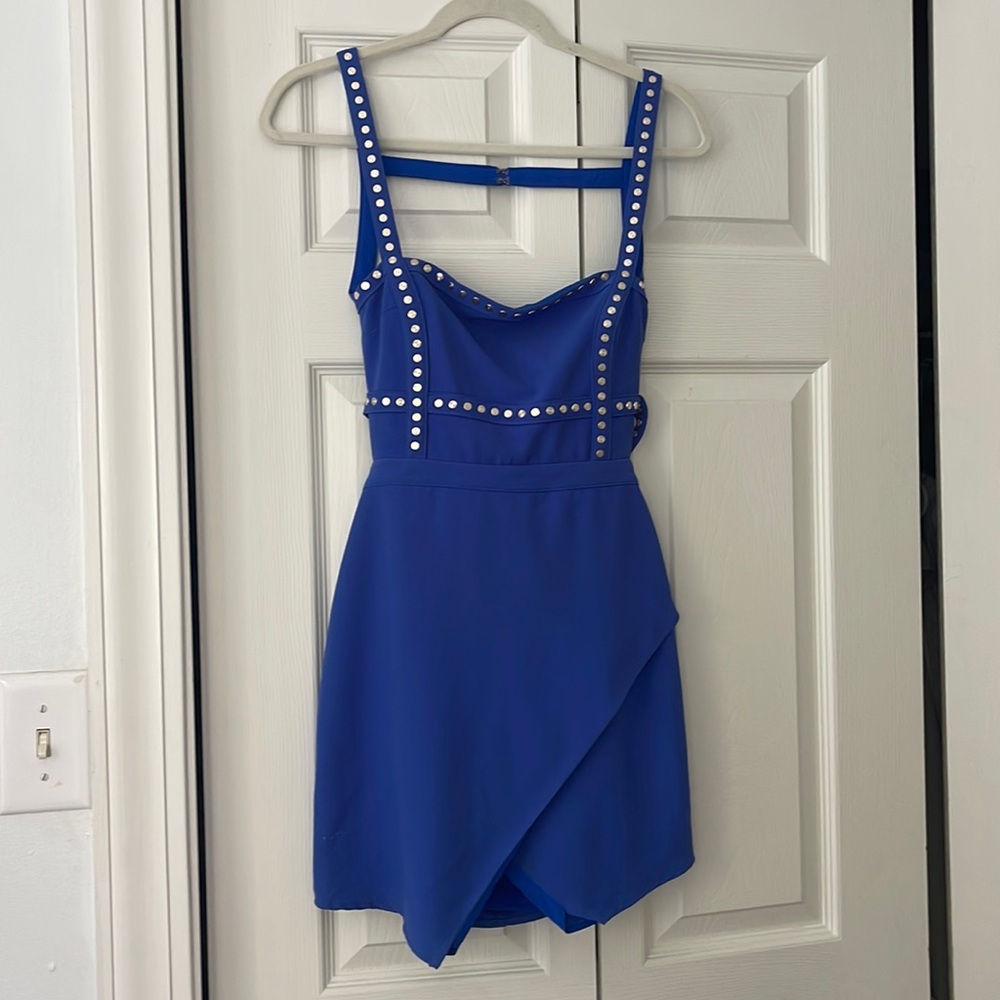 NBDxNAVEN Revolve blue backless, mini dress size xs